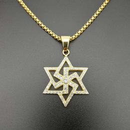 Star Type Design Hip Hop Trendy Natural Real Diamond Pendant with Box Chain Jewelry for Your Husband