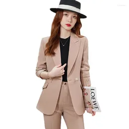 Women's Two Piece Pants High Quality Fabric Women Professional Business Suits With And Jackets Coat Autumn Winter Ladies OL Styles Pantsuits