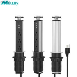 Power Cable Plug Tablet Sockets Power Strip US Type-C Electric Plug Pop Up Desk Socket Outlet Hidden Kitchen USB Charger 1.8m Extenstion Cord YQ240117