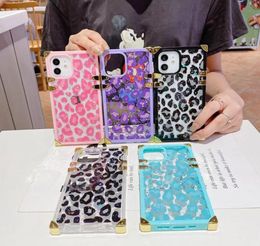 Square Phone Case For iPhone 11 12 13Pro Max X XR XSMax 7 8 Plus SE2 Fashion Leopard Print Soft IMD Shockproof Back Cover6931535