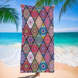 Bandanas 1 PC Boho Sandproof Beach Towel - Quick-Drying Lattice Design For Sports Travel Swim Pool Yoga & More