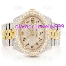 High-quality Hip-hop Fashion Gold Plated Wrist Men Moissanite Diamond Iced Out Stainls Steel Quartz Watch for Watch