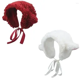 Berets Furry Headbands Lamb Ear Sheep Winter Warmer Headband Christmas For Women Girls Y1UA