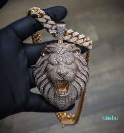 Chain Big Pendants Mens Jewellery Hip Hop Luxury Designer Necklace Bling Diamond Lion Animal Rapper DJ Accessories8279865
