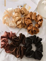 1PC Satin Silk Solid Color Scrunchies Elastic Hair Bands New Women Girls Hair Accessories Ponytail Holder Hair Ties Rope 847 V28658615