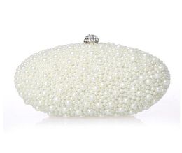 New Arrival 2016 Ivory Red Black Pearls Bridal Handbags For Women Cheap High Quality Hobos Diamonds Wedding Party Clutch Bags EN603583917