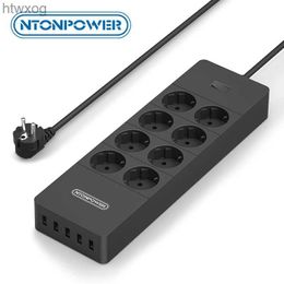 Power Cable Plug NTONPOWER Power Strip with Extension Cable Electrical Sockets with USB Ports Surge Protector for Home Office Network Philtre YQ240117