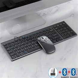 Keyboards Jomaa Ultra-thin Keyboard and Mouse Wireless Set Hebrew/Portugal USB 2.4G + Bluetooth Keyboard and Mouse Comb Rechargeable J240117