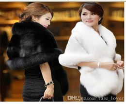 Wedding Bolero Faux Fur Wedding Wraps White Black Bridal Shawls Shrugs Wedding Accessories4657067