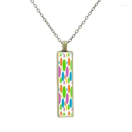 Pendant Necklaces JOINBEAUTY Creative Colour Wave Dot Glass Necklace Jewellery Copper Chain Classic Art Picture Men's