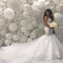 Arabic Middle East Mermaid Wedding Dresses 2022 Sweetheart Beading Lace Court Train Bridal Gowns Long Informal Reception Party Gow242g