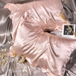 2PC Luxury mulberry silk pillowcase solid Colour envelope pillowcase high-quality sleep pillowcase 48x74 pillowcase 240113