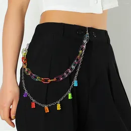 Belts Fashion Coloured Chain Pants Kids Candy Colour Sexy Girl Bear Waist Student Y2K Style Casual Creative Students Belt