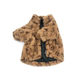 Designer Dog Clothing Pet Winter Brown Fur Coat Thickened Cat Coat Teddy Doll Pet Clothing