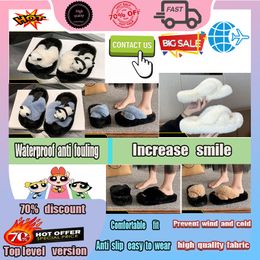 Designer Casual Platform cotton Leisure padded shoes for women man Autumn Winter Keep Warm Comfortable Indoor Wool Slippers Full Softy Anti slip resistant