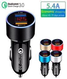 Car Charger 30 A Dual USB 1224V LCD Display Cigarette Socket Lighter QC For Iphone 11 Samsung Xiaomi Huawei8018138