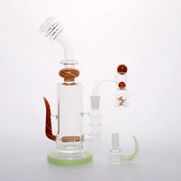 Retail High Class H26cm Milky Green Color Glass Bong Giftbox Set/Smoking Glass Bong Set/Dab Rig Bong