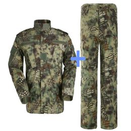 Summer Hunting BDU Field Uniform Camouflage Set Shirt Pants Men039s Tactical Hunting Uniform Kryptek Typhon Camo2090867