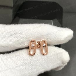Top Designer Classic Fashion Romantic Earstuds Earrings M-Series Asymmetric Earrings Single Diamond Sliding Women's Jewelry Gifts for Couples