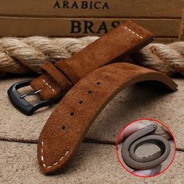 23mm Watch Band Genuine Suede Leather Strap Handmade Watchband Waterproof With Quick Release Bar For Brand 240116