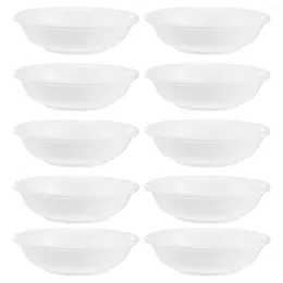 Plates 10 Pcs Appetiser Disposable Ceramics Flavour Dish Sauce Seasoning Bowl Tray