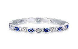 Genuine 925 Sterling Silver Evil Eye Ring Charm Blue Wedding Eternity Rings For Women Lucky Turkey Jewellery Gift for Girl 2022 W2208332631