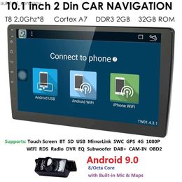 New 10.1"Universal 2din Android 9.0 OctaCore Car NO DVD player GPS Wifi Radio BT 2GB RAM 32GB ROM Steering wheel RDS USB 4G Network