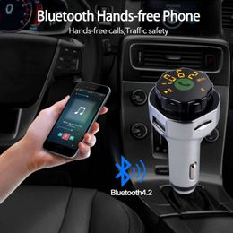 New Wireless Bluetooth Kit FM Transmitter Adapter MP3 Player Hands-free Car Modulator Support U Disc TF Card Dual Charger