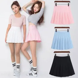 Skirts 2024 Spring High Waist Ball Pleated Harajuku Denim Solid A-line Sailor Skirt Japanese School Uniform