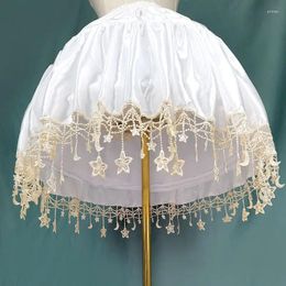 Skirts Lolita Cosplay Ruffled Petticoat Crinoline Women Puffy Tutu Skirt Daily Violent Adjustable Fishbone Stars Moon Tassel Underskirt