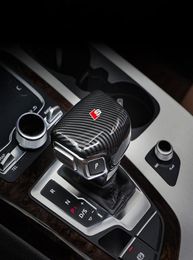 Carbon Fibre Car Console Gear shift knob head Frame cover trim sticker for A4 A5 A6 A7 Q5 Q7 S6 S7 Car styling Auto Accessories8764673