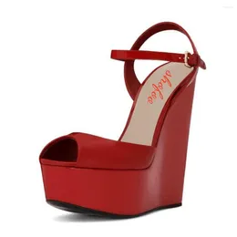 Sandals SHOFOO Shoes Fashion Women's High Heeled Sandals. Wedges About15 Cm Heel Height. Summer Shoes. Size34-46