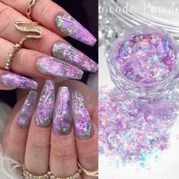 Nail Glitter Valentine's Day Ultra-Thin Polarised Powder Aurora Cloud Brocade #2024# Symphony Magic Opal Manicure