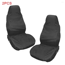 Car Seat Covers 2pcs Easy Clean Polyester Dust Resistant Anti Scratch Front Interior Universal Black Waterproof Cover