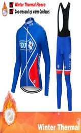 Winter Thermal Blue 2020 fdj Cycling Jersey Long Set MTB Cycle Clothing Sportswear Mountain Bike Clothes ropa ciclismo5156476