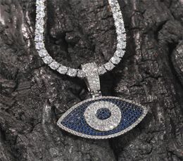 Iced Out Devil Eye Pendant Necklace Gold Silver Plated Mens Bling Hip Hop Jewellery Gift3319872