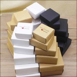 Jewelry Pouches 10pcs DIY HANDMADE Mutli Size Paper Gifts Boxes Kraft Blank Candy Wedding Cake Package Home Party Suppiles Box