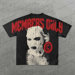 Mens T-Shirts American Members Only Print oversized graphic t shirt Couples streetwear y2k top goth pro choice shirts Harajuku women clothes T240117