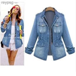 Women's Leather Faux Leather Female Europe and The United States Women Ladies Denim Jacket Skinny Denim JacketWinter Clothes YQ240116
