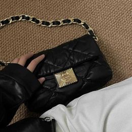 Fashion Black Chain Lingerie Bag Armpit Premium Women's Shoulder Crossbody Bag 012024