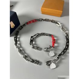 Bracelet Necklace Charm Bangles Necklaces Suit Designers Jewellery Luxury Shell Letter V Bracelets For Fashion Mens Womens Design Send Otfyd