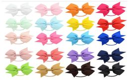 22 inch Baby Girl Solid Ribbon Cheer Bows Hair Bow Handmade Girls Cheerleading Bows hairband pony tail holder4473926