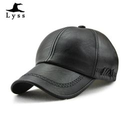 Ball Caps Adjustable PU Leather Black Brown Baseball Solid Outdoor Adult Male Cap High Quality Warm Winter Snapback Trucker Dad Ha7254549