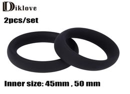 2pcsset Inner size 45mm 50 mm silicone cock ring delay ring very thick penis ring cockring sex time lasting sex toy for man9971489