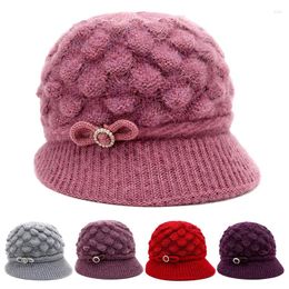 Ball Caps Women's Winter Solid Colour Warm Knitting Loose Beret Leisure Ski Cap Korean Version Plus Velvet Thick Ear