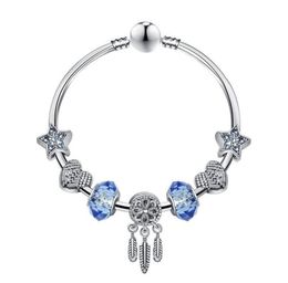 Charms fit for Bracelets Blue Star Beads Dream Catcher Dangle Pendant Bangle love Bead Diy Wedding Jewellery Accessories7069681