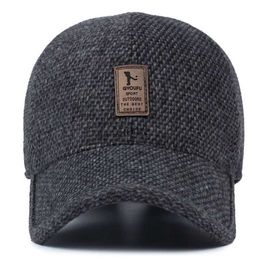 Ball Caps NEW Warm Winter spring Thickened Baseball Cap With Ears Men'S Cotton Hat Snapback Hats Ear Flaps For Men Hat YQ240117