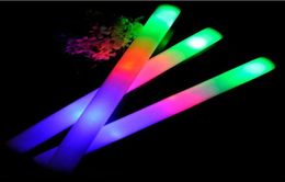 LED Foam Stick Colourful Flashing Batons Red Green Blue Light Up Sticks Festival Party Decoration Concert Prop3337617