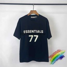 Men's T-Shirts Number 77 Flock T-Shirt Men Women Oversize Black T Shirt Tops Teeephemeralew