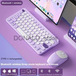 Keyboards Rechargeable Bluetooth Keyboard and Mouse Set for Laptop 2.4G USB Wireless Keyboard and Mouse Combo for iPad Cell Phone Tablet J0117